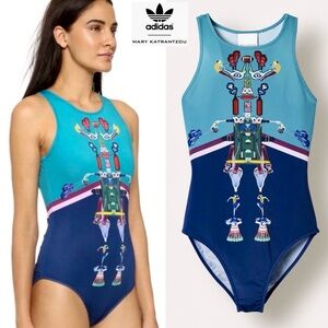 Adidas x Mary Katrantzou Equipment Graphic Print Bodysuit S Avant Garde Rare